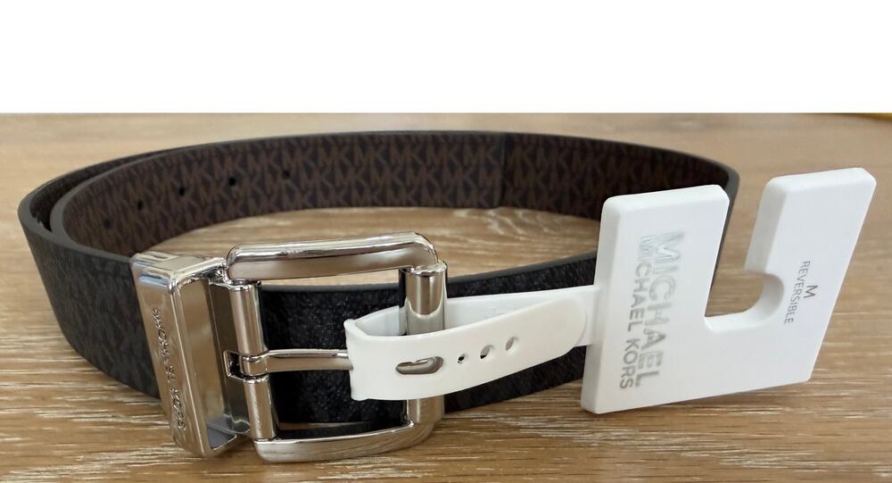 Michael Kors NEW Twist Reversible Belt with Silver Hardware, Medium